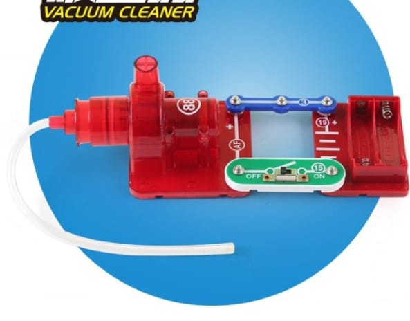 Electronic Building Blocks 3-in-1 Bubble Blower Vacuum Cleaner Floating Ball Air-Powered Physics Toy
