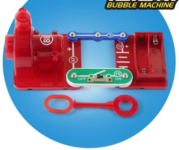 Electronic Building Blocks 3-in-1 Bubble Blower Vacuum Cleaner Floating Ball Air-Powered Physics Toy