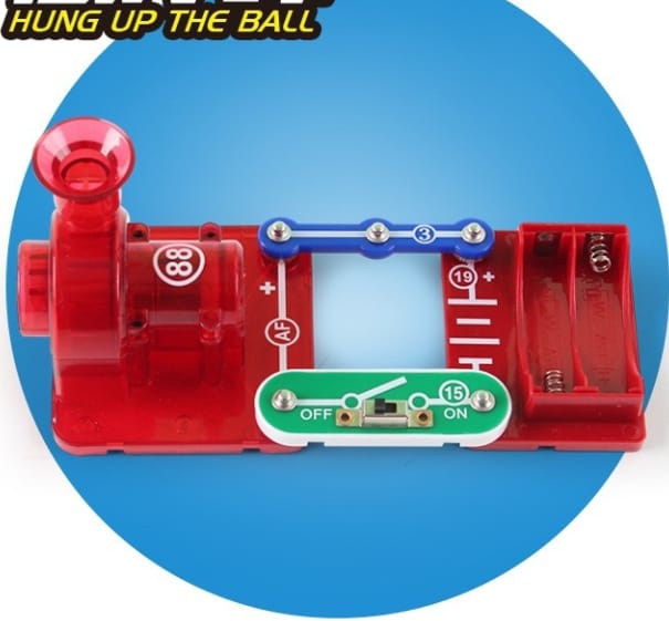 Electronic Building Blocks 3-in-1 Bubble Blower Vacuum Cleaner Floating Ball Air-Powered Physics Toy