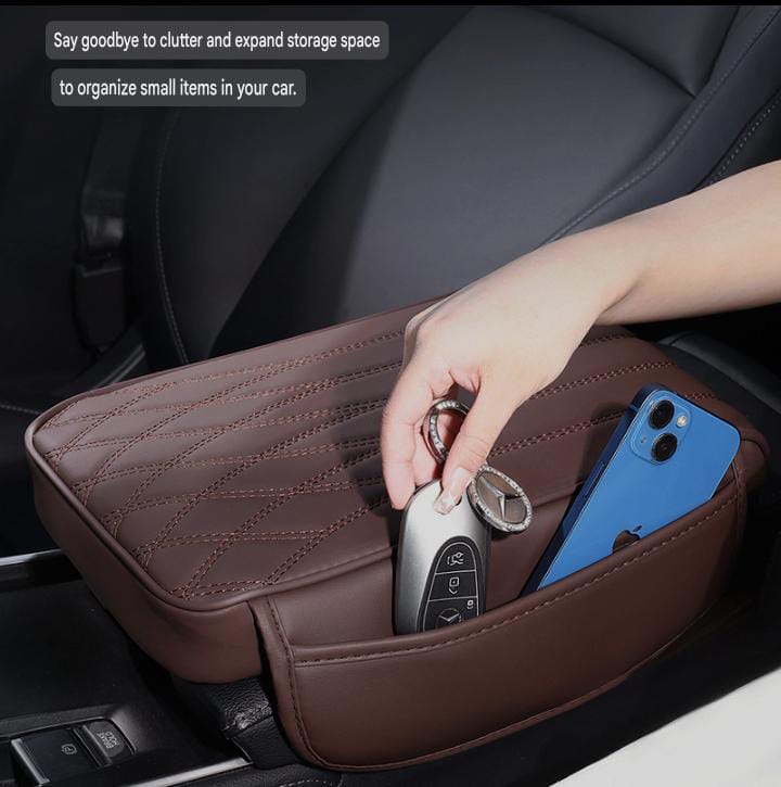 Universal Car Armrest Pad with Storage Bag - Extra Wide