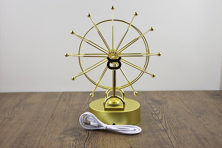 Golden Ferris Wheel Perpetual Motion Device All-Metal Frame Astronomical Instrument