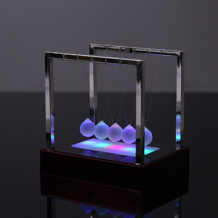 Colorful Glowing Newton Billiard Momentum Transfer Pendulum Ball Stress-Relief Creative Desktop Decoration Ornament
