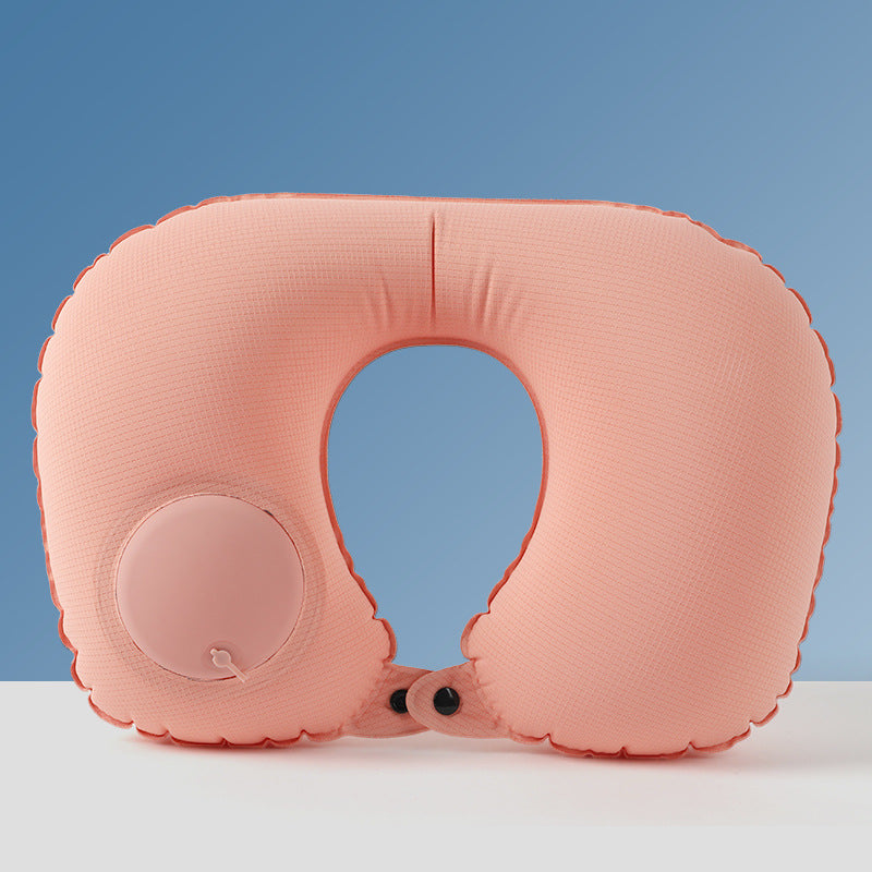 Portable Press - to - Inflate Travel Neck Pillow