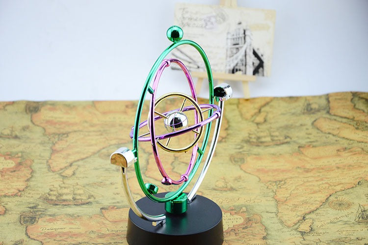 Colorful Celestial Orbit Perpetual Motion Device Magnetic Stepless Swinger Home Rotating Ornament