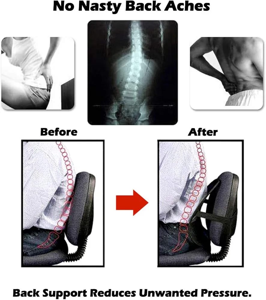 Car Seat Chair Massage Back Lumbar Support Mesh Ventilated Cushion Pad Black