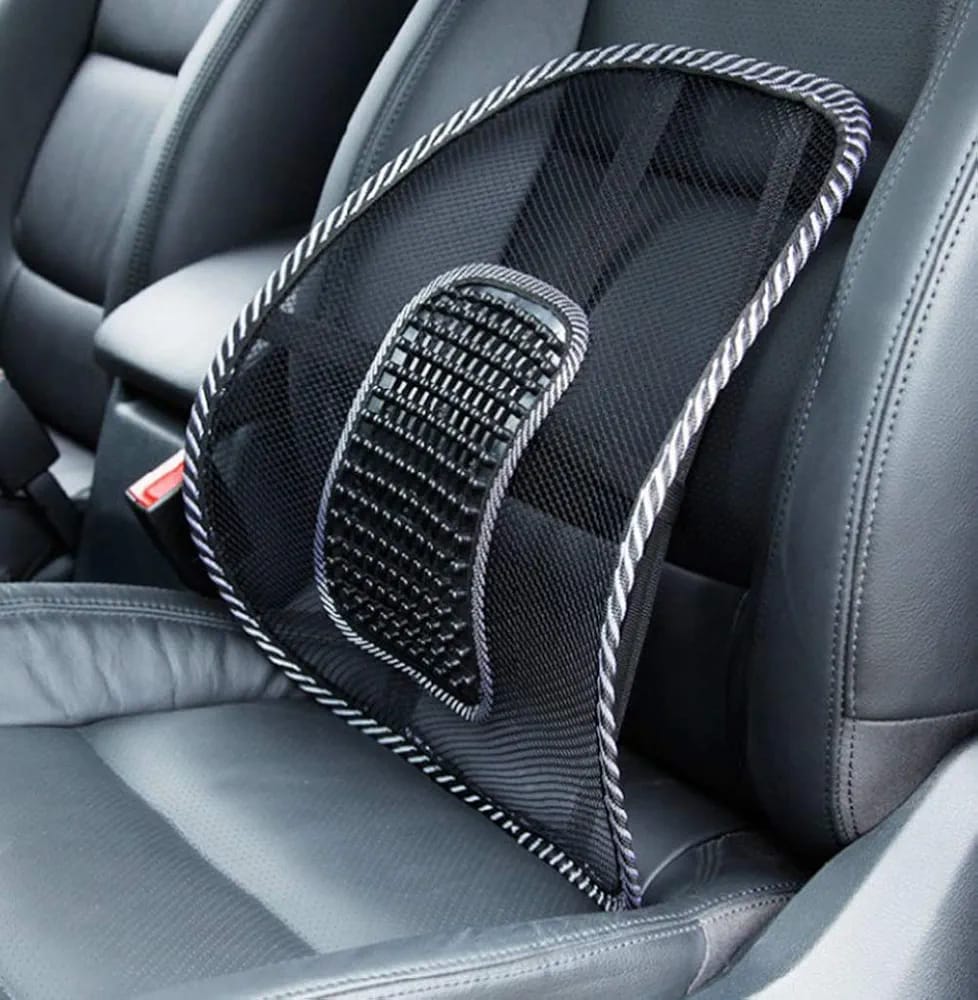 Car Seat Chair Massage Back Lumbar Support Mesh Ventilated Cushion Pad Black