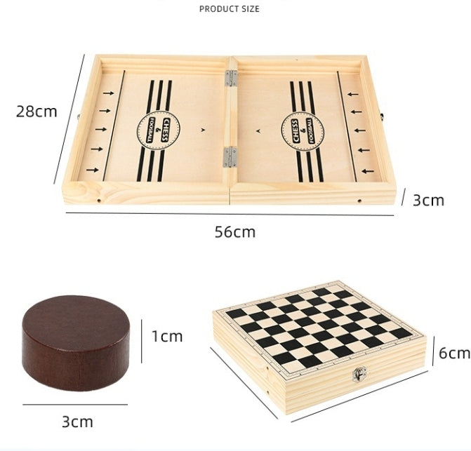 Bestselling International Chess Checkers Chinese Checkers Four-in-One Wooden Box Set Foldable Board Game
