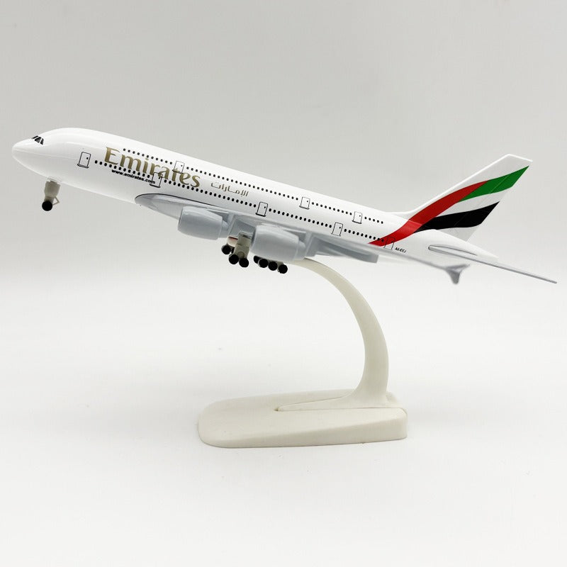 20CM Aircraft Model Emirates A380 Solid Alloy Aviation Model Static Ornament with Landing Gear