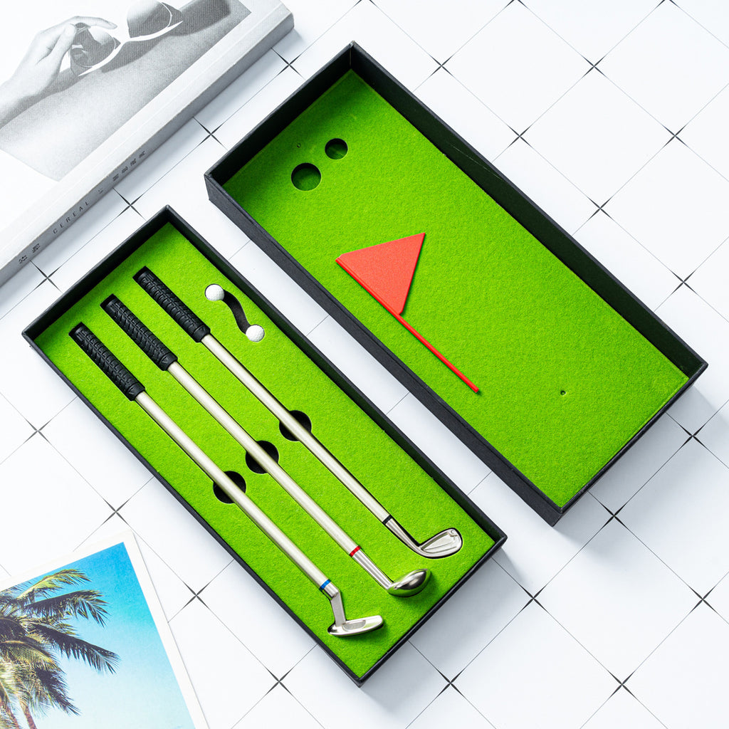 Simulation Set Golf Mini New Desktop Pen Creative Gift Practice Range Ballpoint Pen