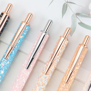 Gold Glitter Ballpoint Pen with Black Ink