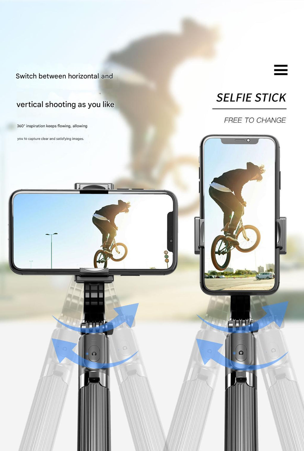 Mobile Phone Stabilizer Anti-Shake Handheld Tripod Selfie Stick Vertical Shooting Stable Shooting