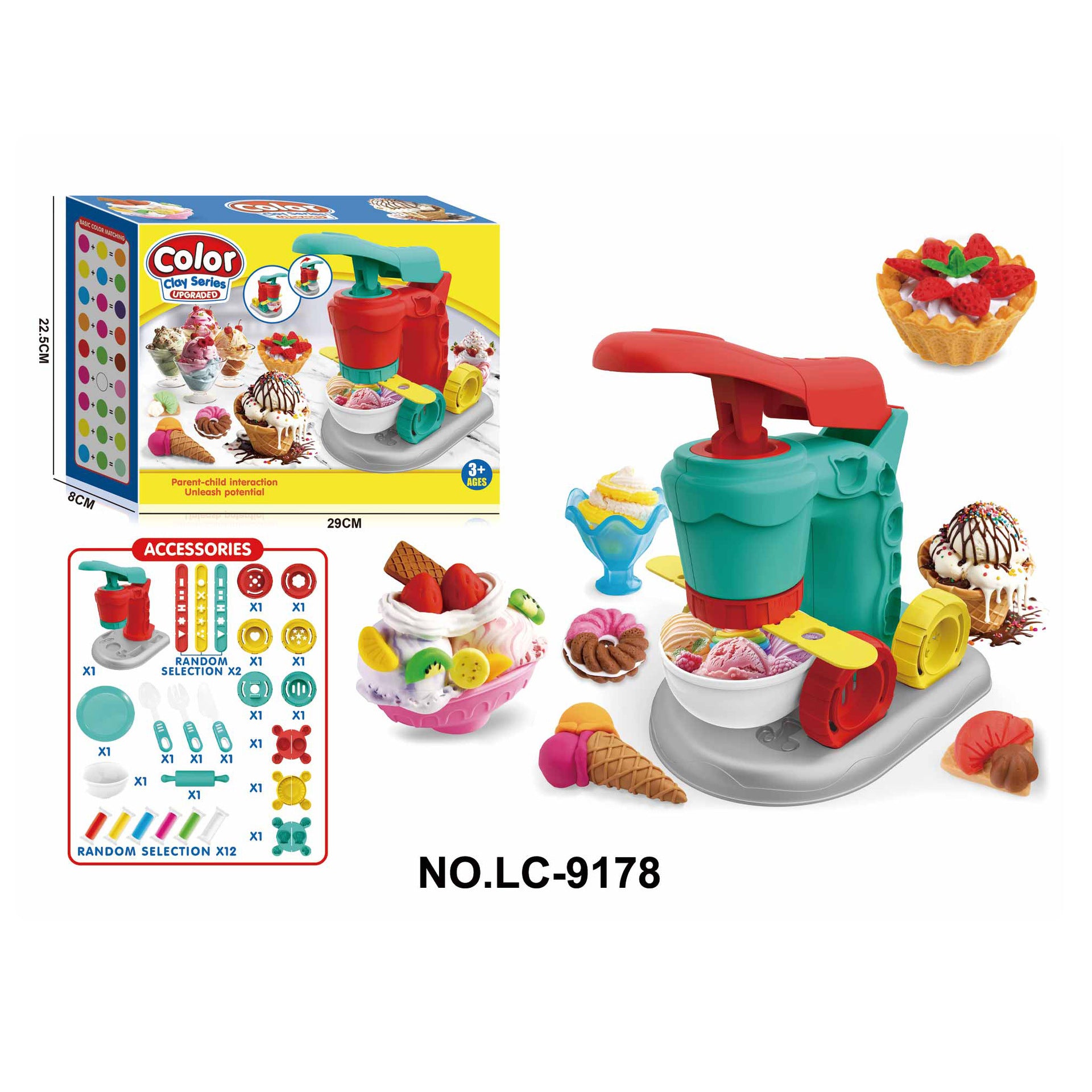 DIY Ice Cream Maker Clay Playset - 24 - Piece Creative Kitchen Kit for Kids