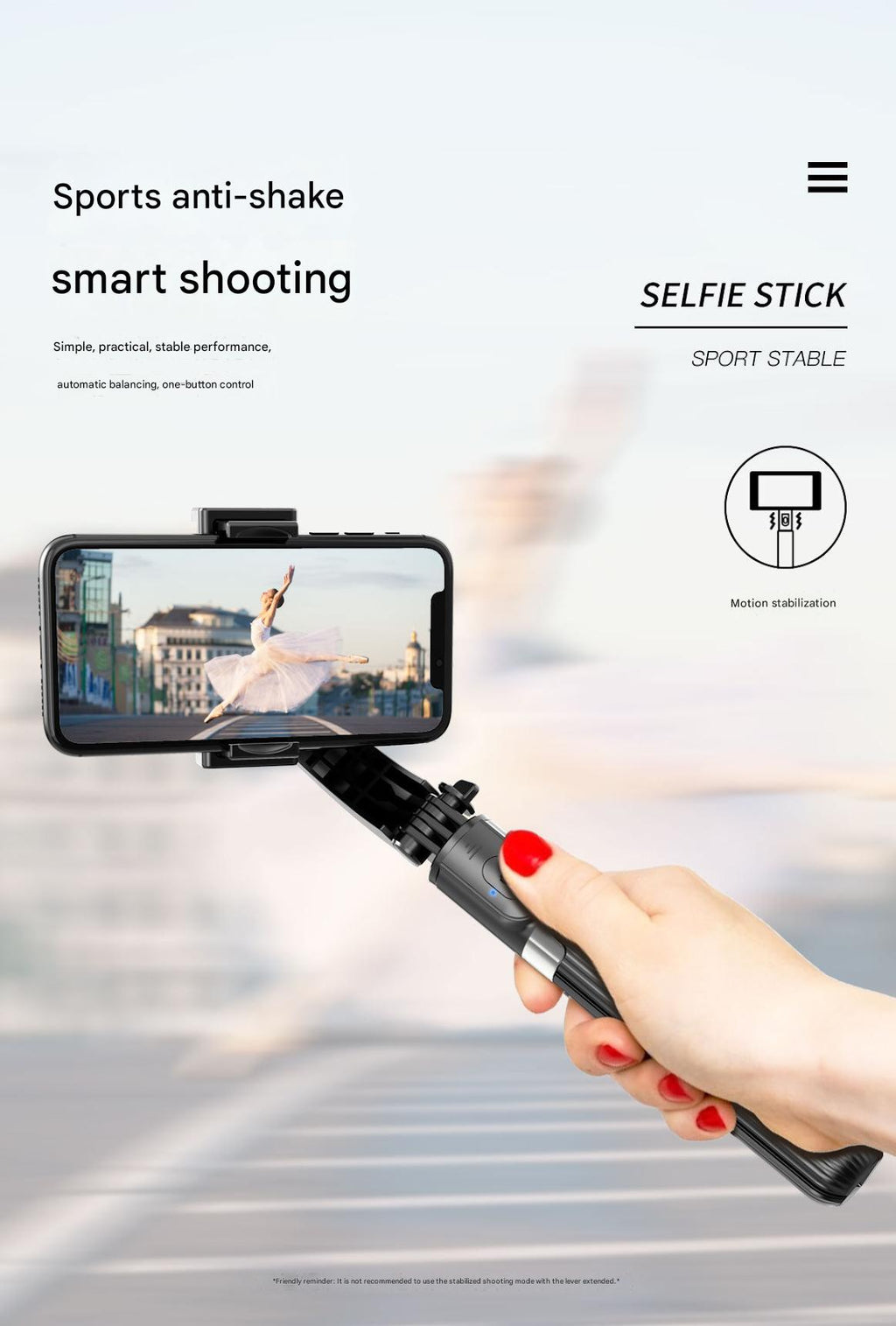 Mobile Phone Stabilizer Anti-Shake Handheld Tripod Selfie Stick Vertical Shooting Stable Shooting