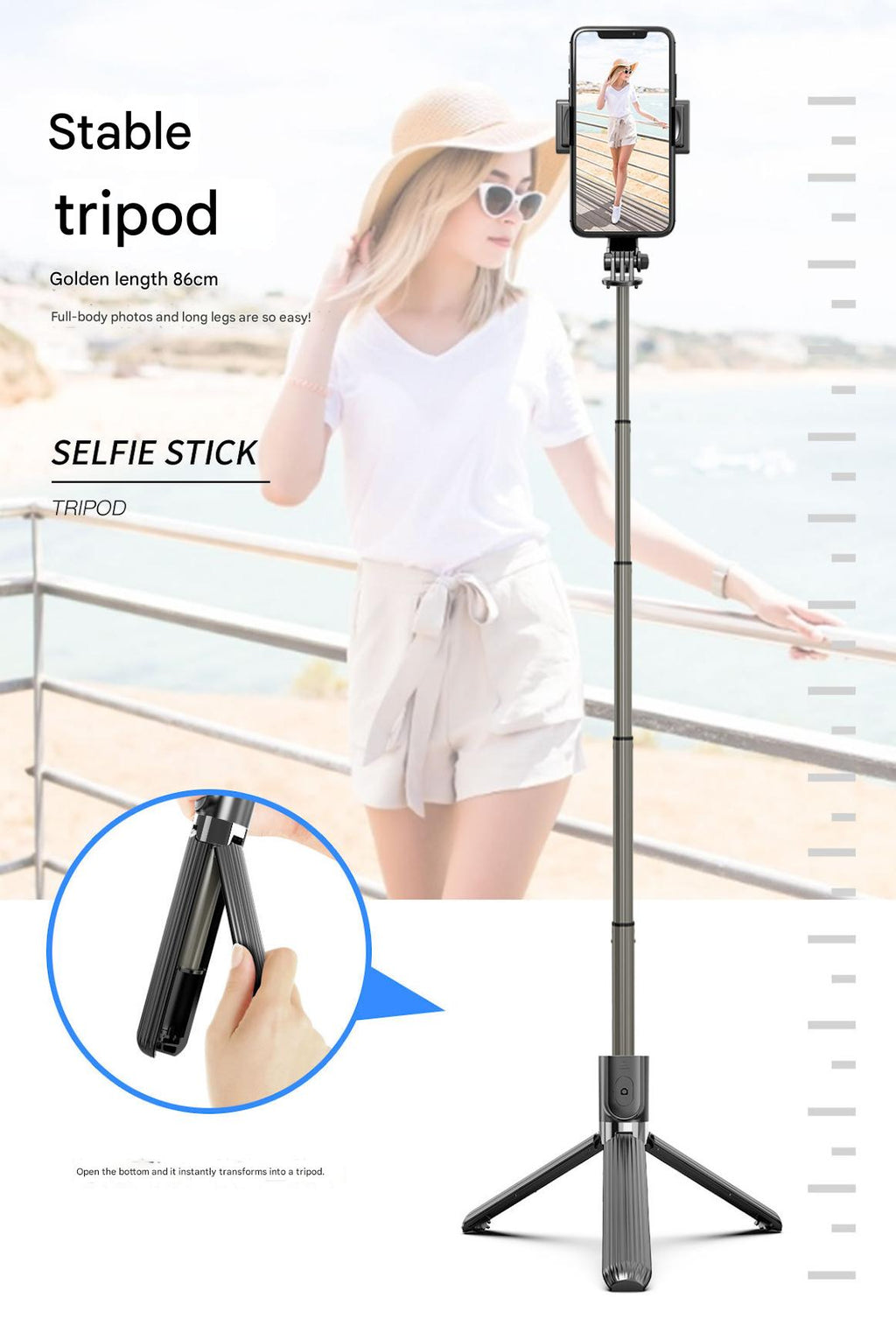 Mobile Phone Stabilizer Anti-Shake Handheld Tripod Selfie Stick Vertical Shooting Stable Shooting