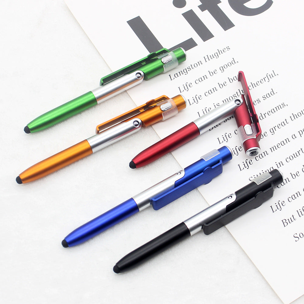 Multifunctional 3-in-1 Foldable Lamp Pen Mobile Phone Holder LED Ballpoint Pen