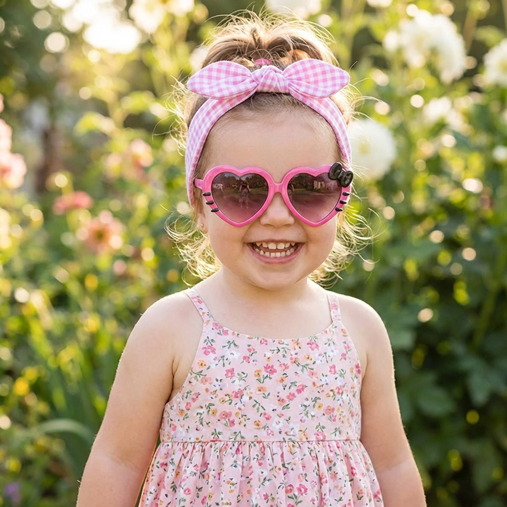 Little Princess Heart Sunglasses & Bow Headband Set