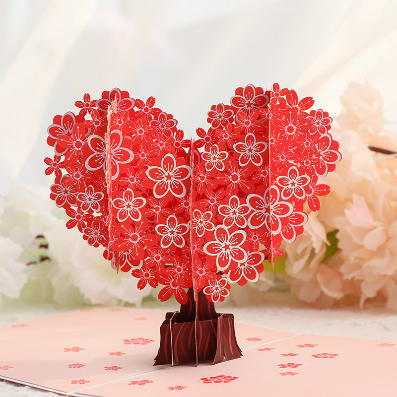 Greeting Cards Pink Tree 3D Pop Card