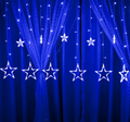 LED Fairy Curtain Lights Big & Small Star Blue Color