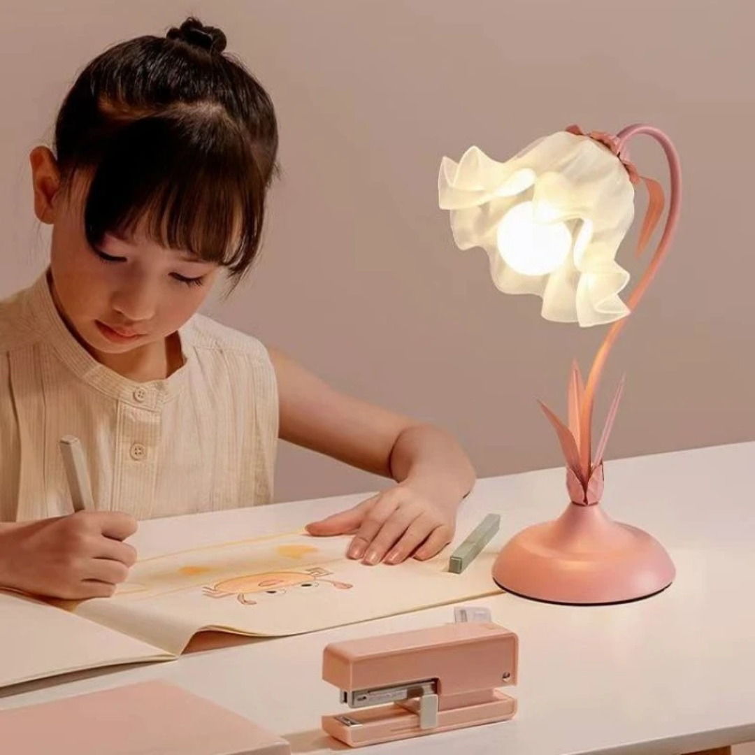 Tulip Flower LED Table Lamp – Eye Protection Bedside Night Light