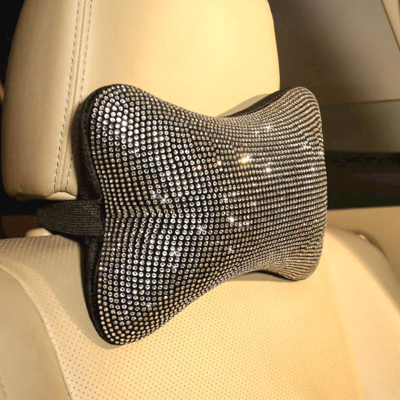 Bling Rhinestone Car Headrest Pillow – Luxury Sparkly Car Accessory