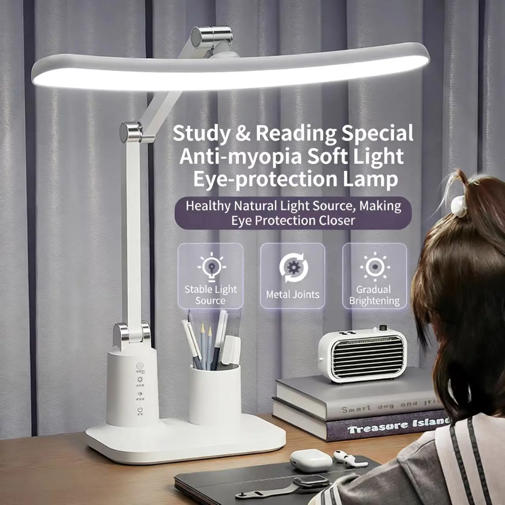 LED Foldable Desk Lamp Eye Protection Study Reading Light USB Rechargeable Bedside Night Lamp