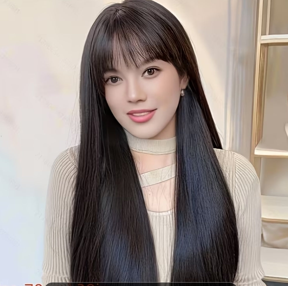 Ladies Wig Premium Synthetic Straight Hair 55cm – Natural Look, Soft & Lightweight, Ready to Wear