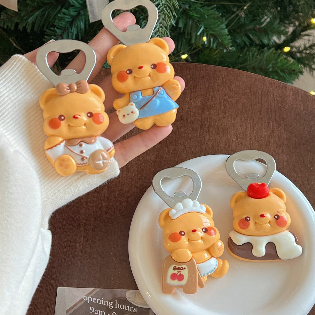 Fridge Magnet Cute Bear and Beer Open Home Decoration