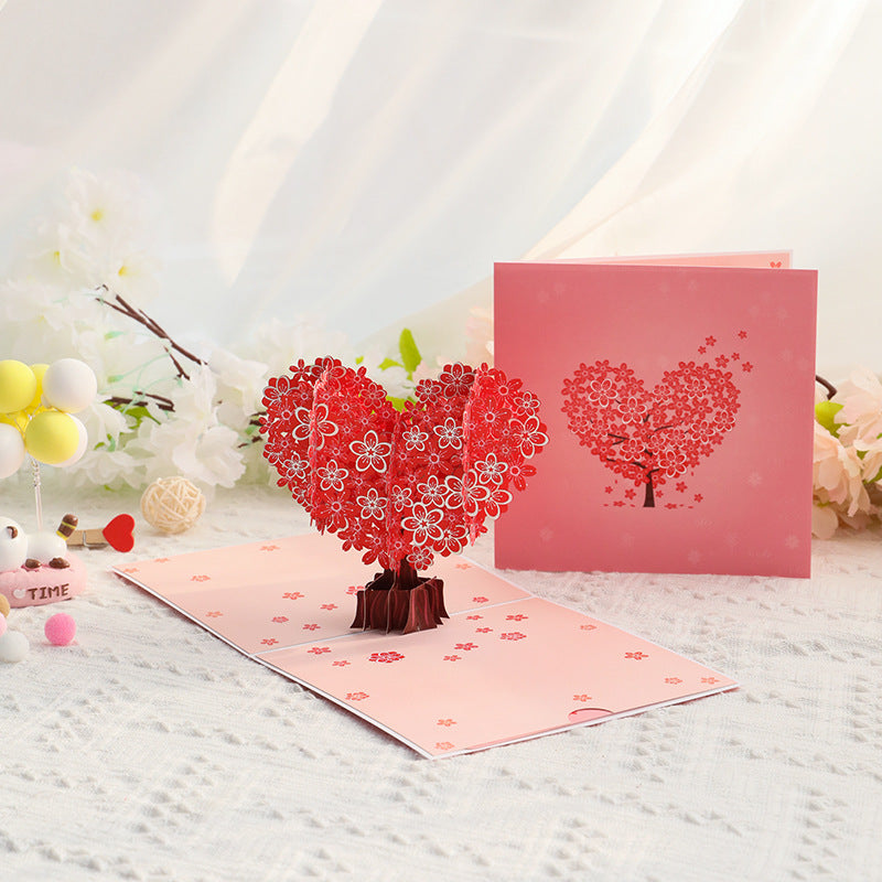 Greeting Cards Pink Tree 3D Pop Card