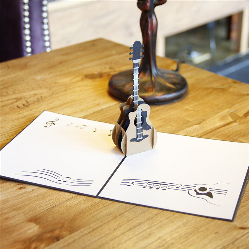 Gift Card 3D Pop Card Guitar Birthday Gift
