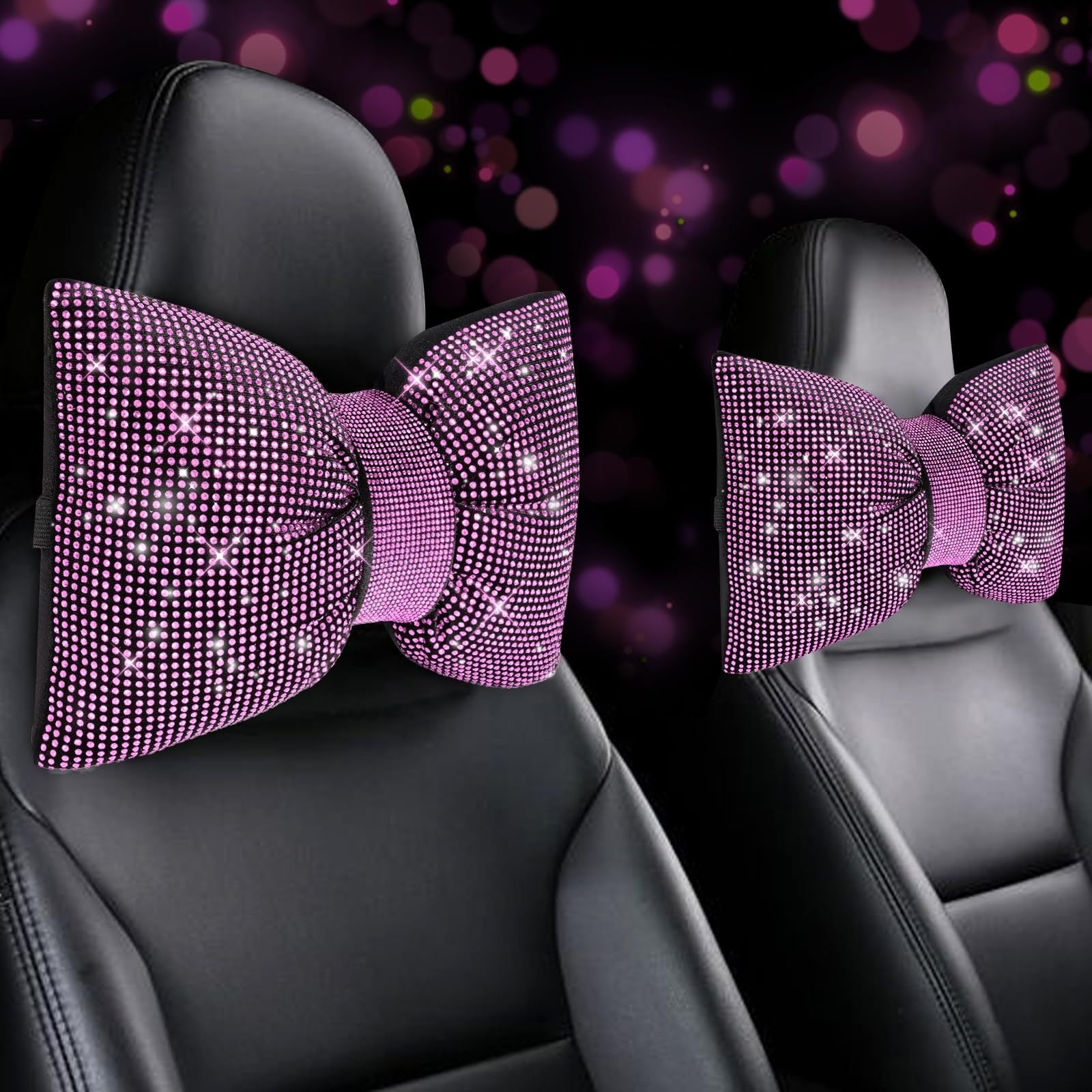 Bling Rhinestone Car Headrest Pillow – Luxury Sparkly Car Accessory