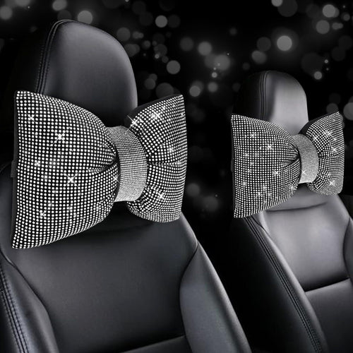 Bling Rhinestone Car Headrest Pillow – Luxury Sparkly Car Accessory