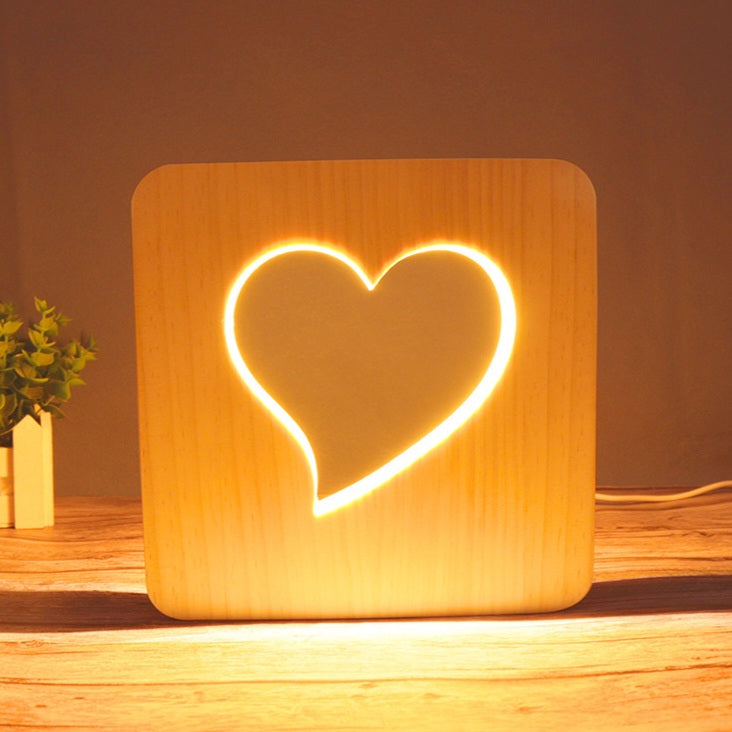 LED Decor Lamp Wooden Night Light