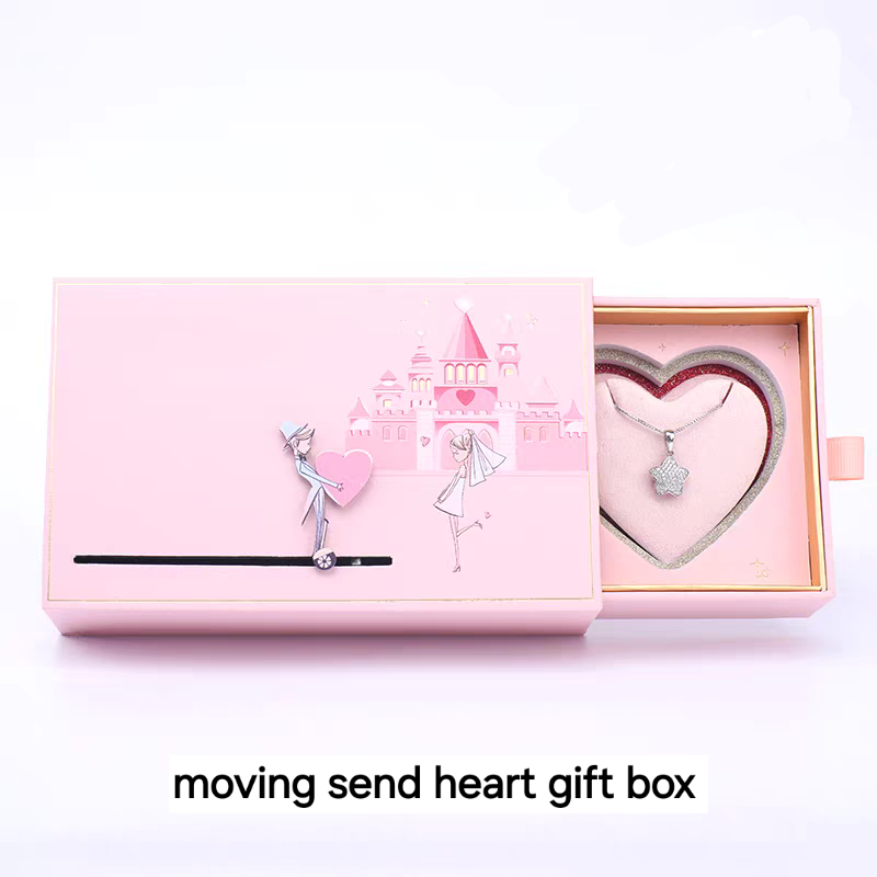 Love Reveal Jewelry Box – Moving Heart Surprise Gift for Necklace & Ring