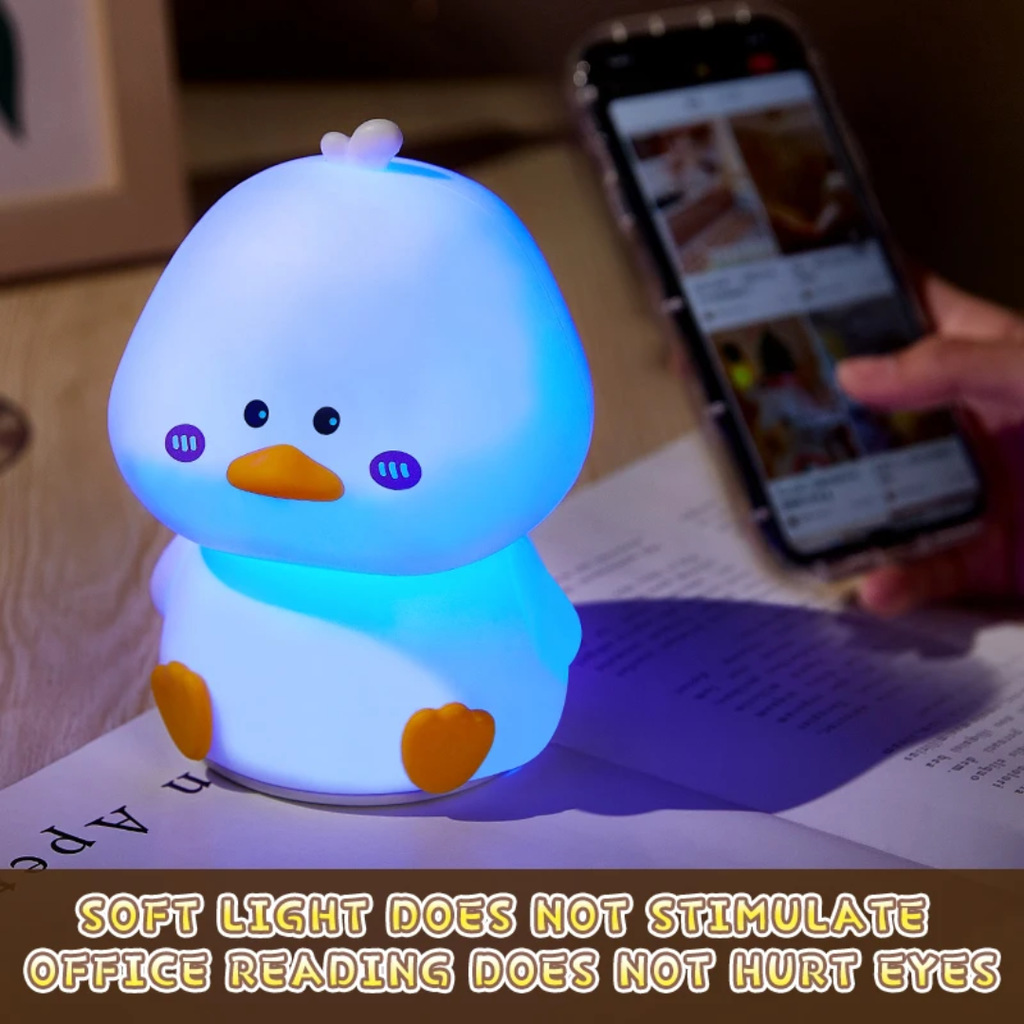 Cute Duck Silicone Night Light – 7 Colors