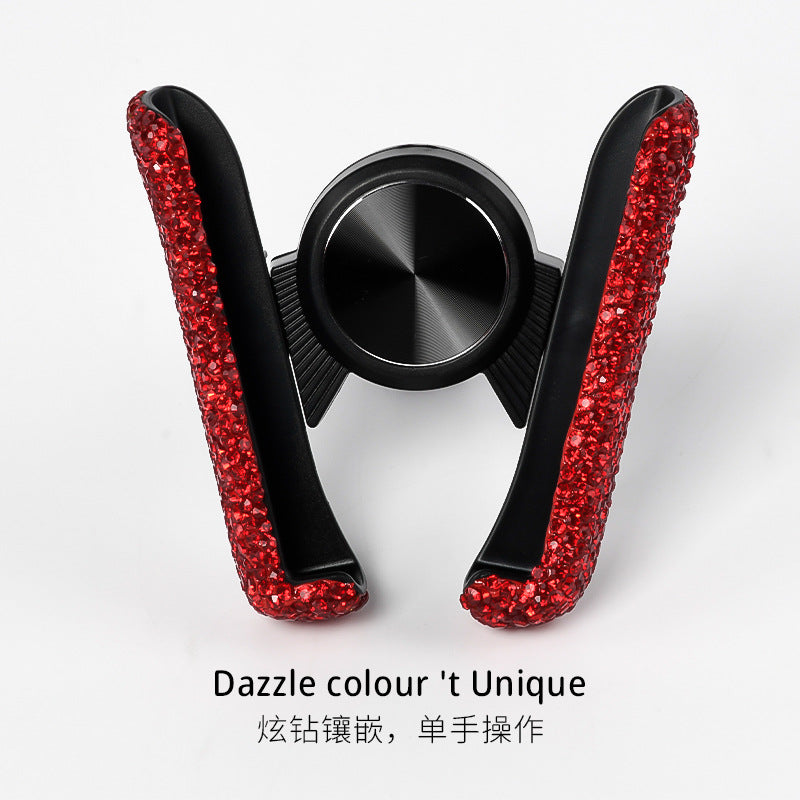 Bling Rhinestone Magnetic Car Phone Holder – V-Shape Luxury Sparkly Dashboard Mount