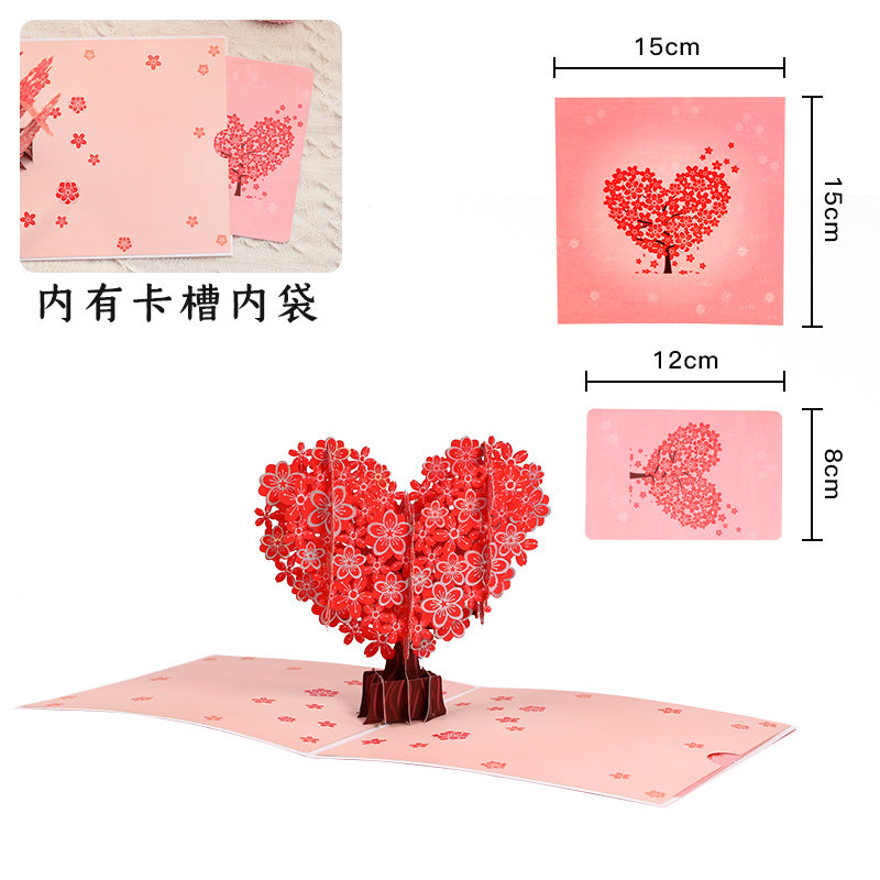 Greeting Cards Pink Tree 3D Pop Card