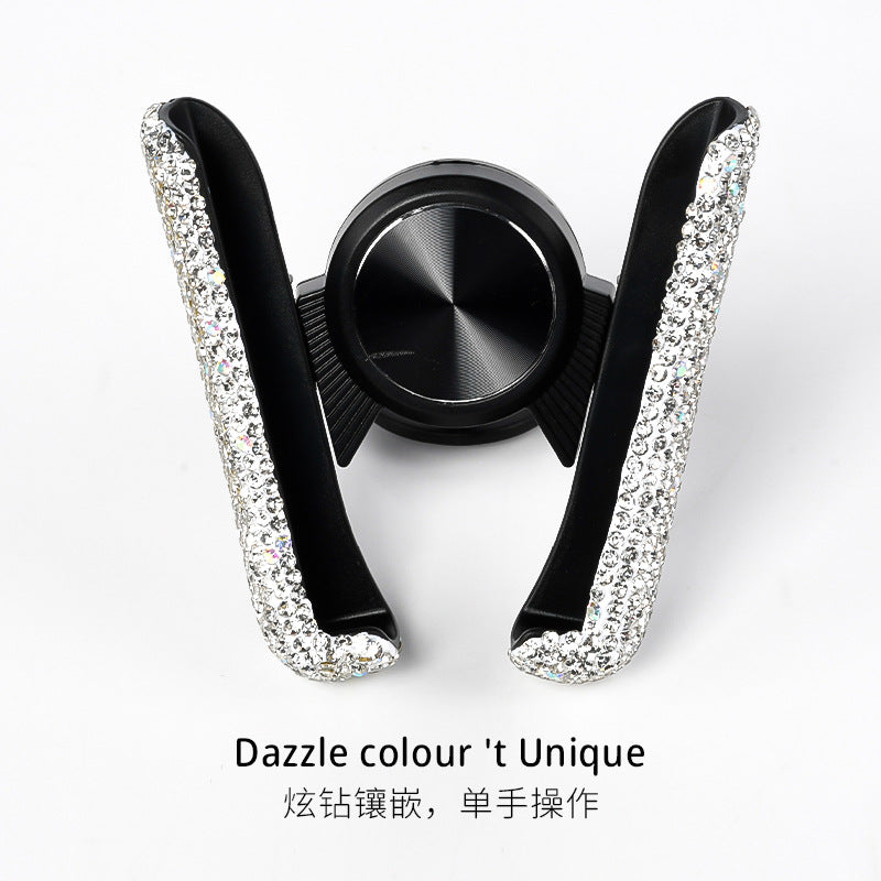 Bling Rhinestone Magnetic Car Phone Holder – V-Shape Luxury Sparkly Dashboard Mount