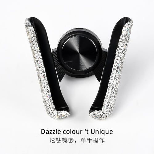 Bling Rhinestone Magnetic Car Phone Holder – V-Shape Luxury Sparkly Dashboard Mount