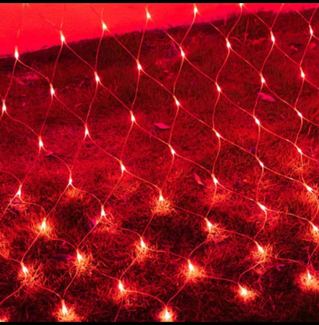 LED Fairy Net Lights 1.5 * 1.5m Red Color