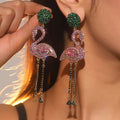 Earrings Rhinestones S925 Flamingo