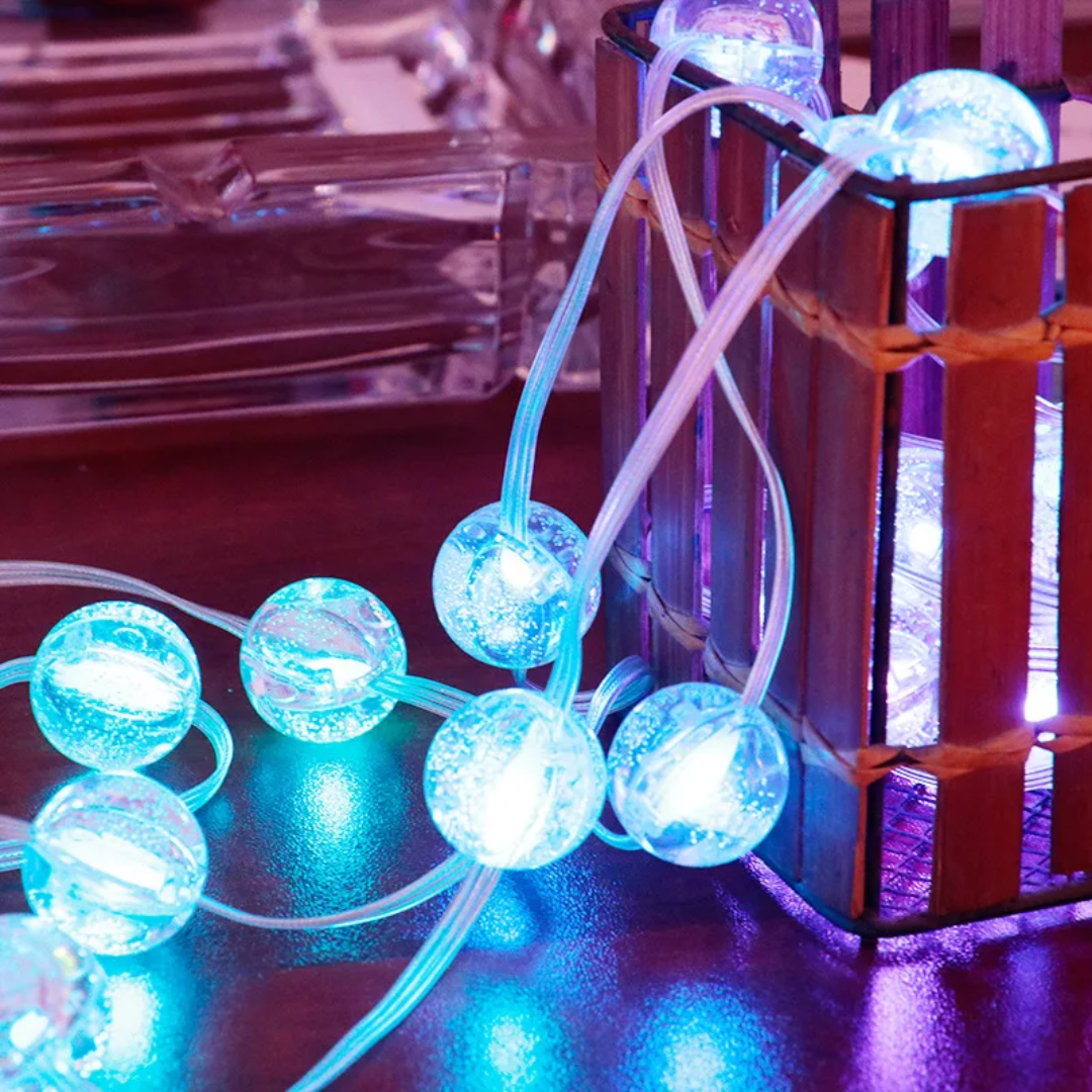 Smart RGB Bubble Ball String Lights USB APP Control 6 Meters