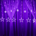 LED Fairy Curtain Lights Big & Small Star Purple Color