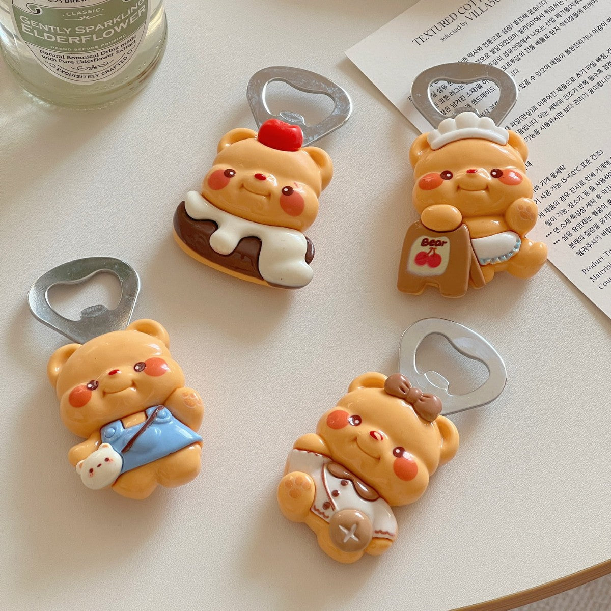 Fridge Magnet Cute Bear and Beer Open Home Decoration