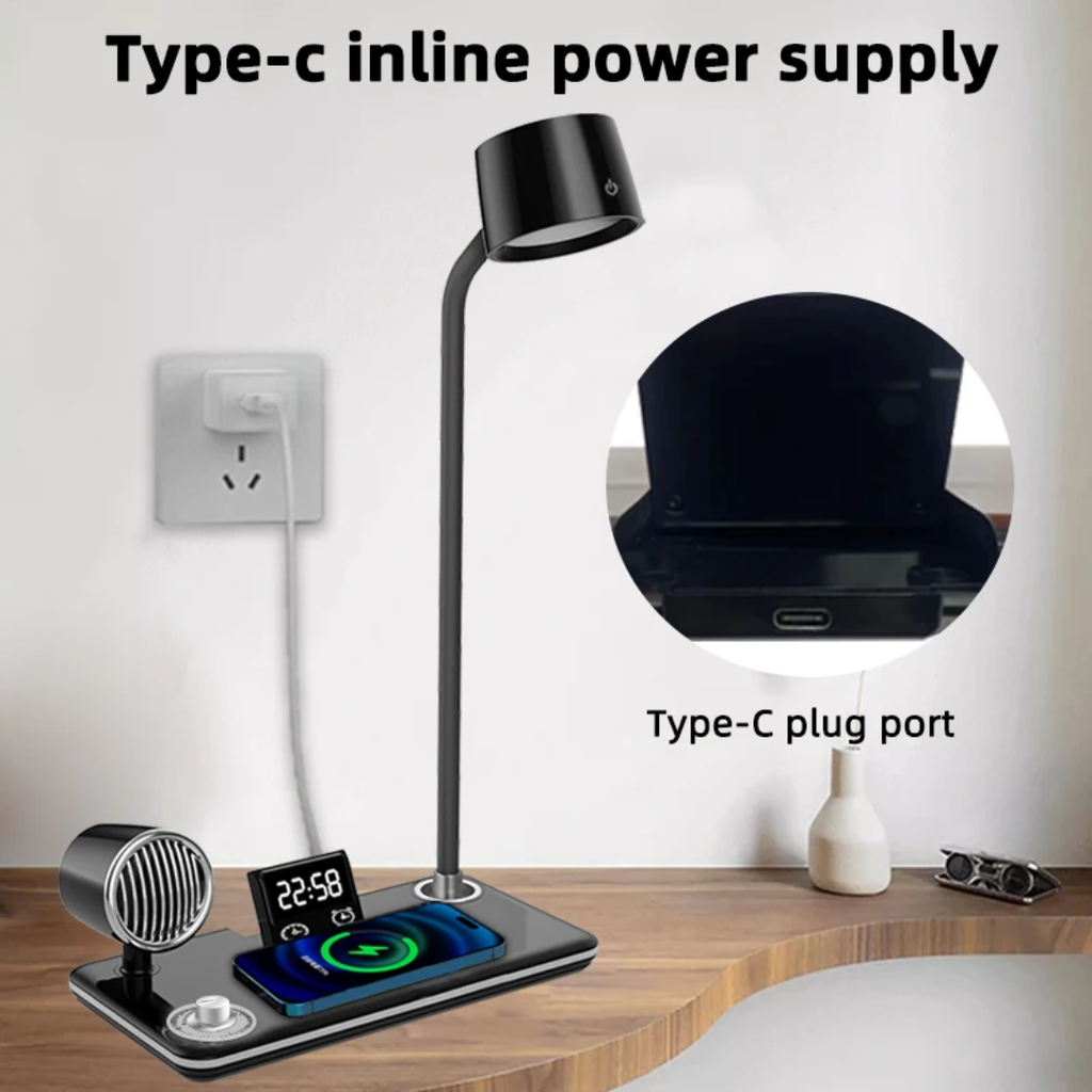 4 - in - 1 Smart Bluetooth Audio Wireless Charging Desk Lamp