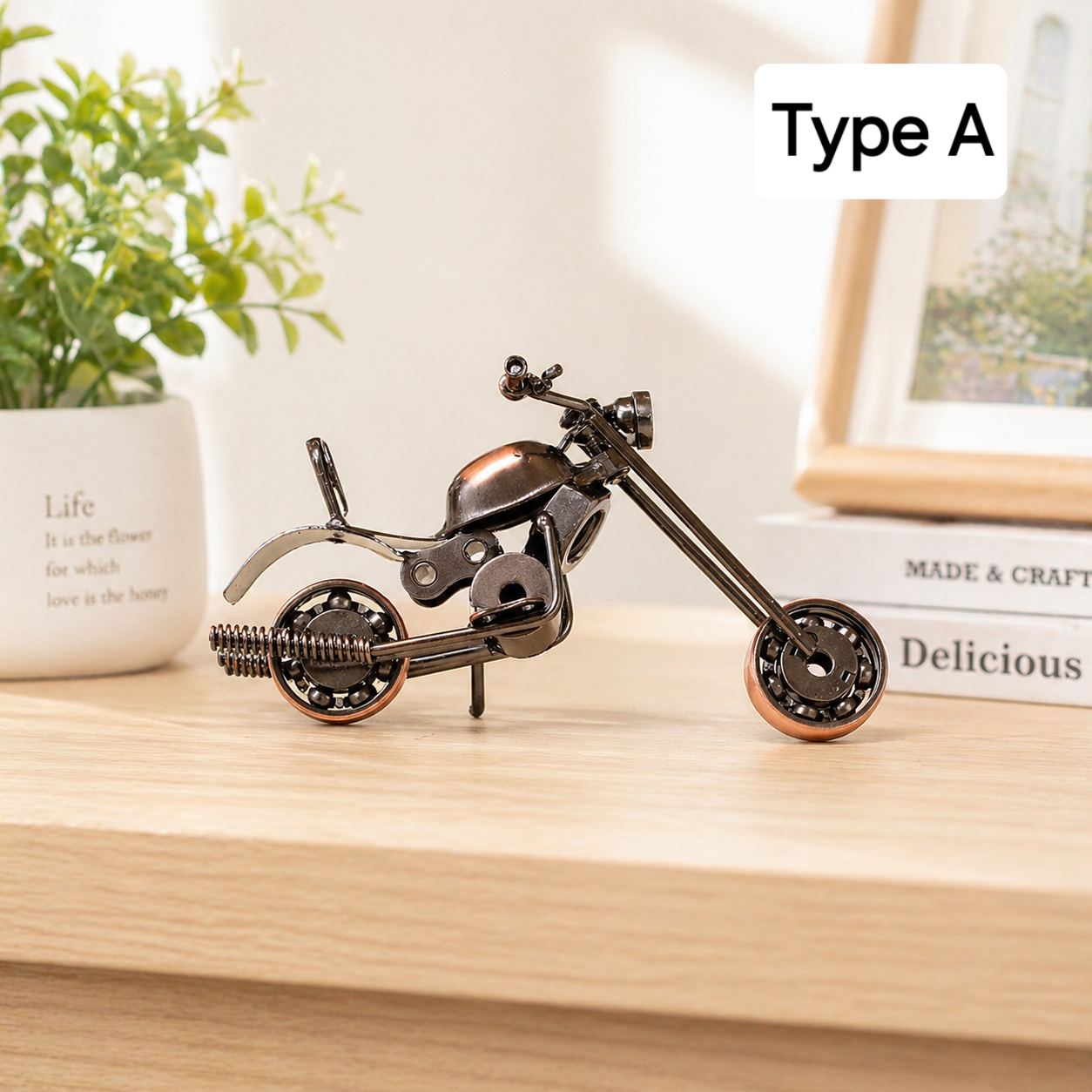Retro Motorcycle Ornament - Small