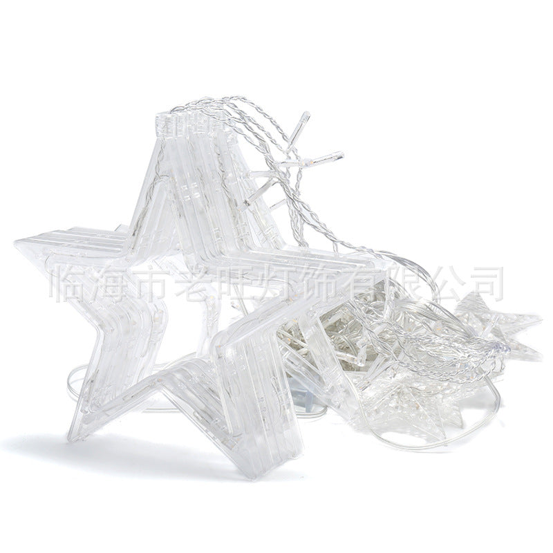LED Fairy Curtain Lights Big & Small Star Pink Color