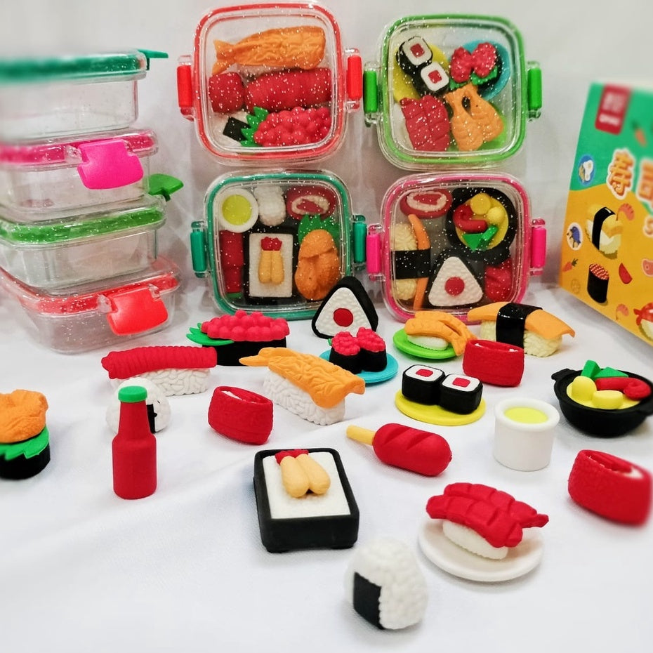 Kids Cute Lunch Box, Dessert & Makeup Eraser Set